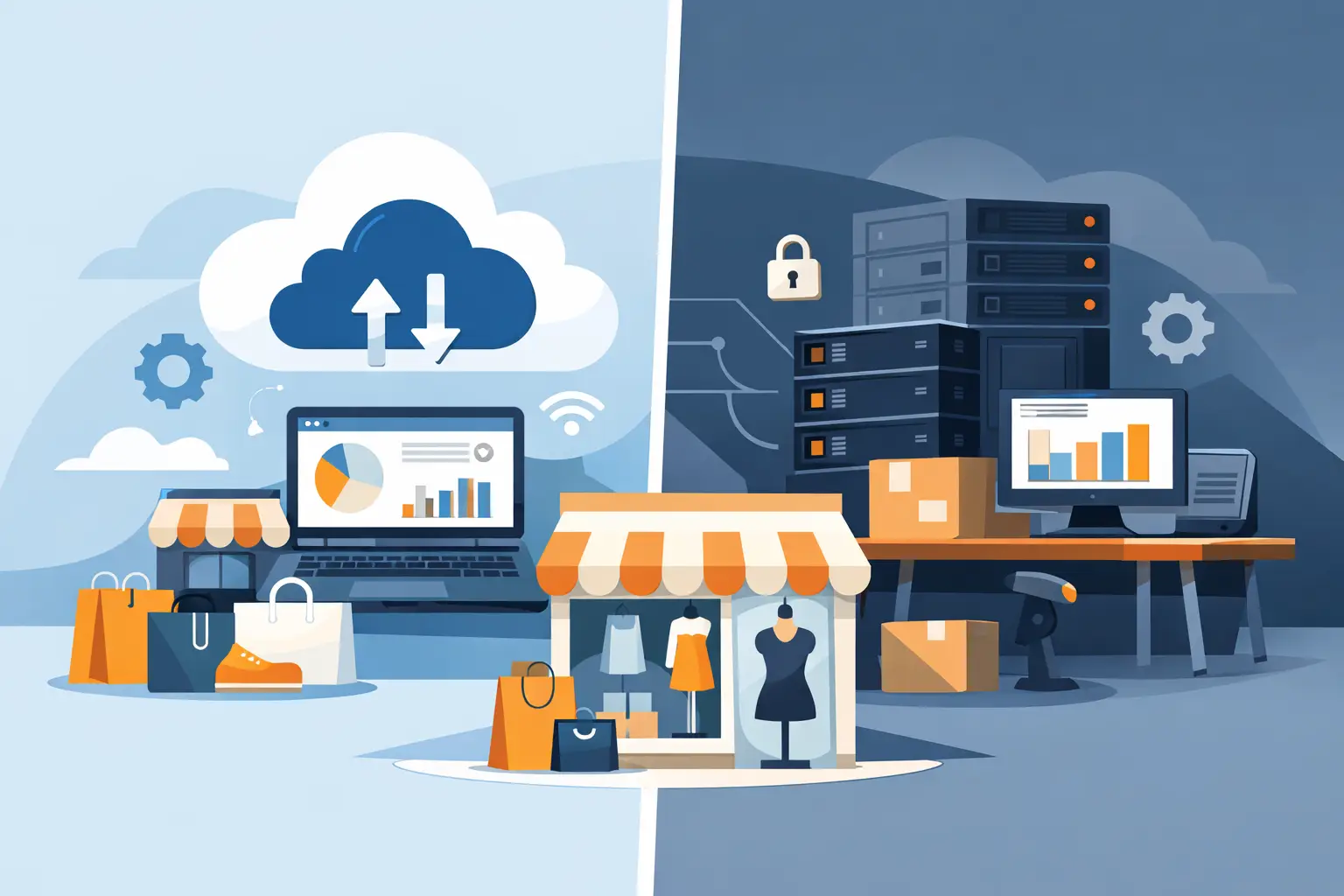 Comparativo entre ERP online e ERP local para o comércio