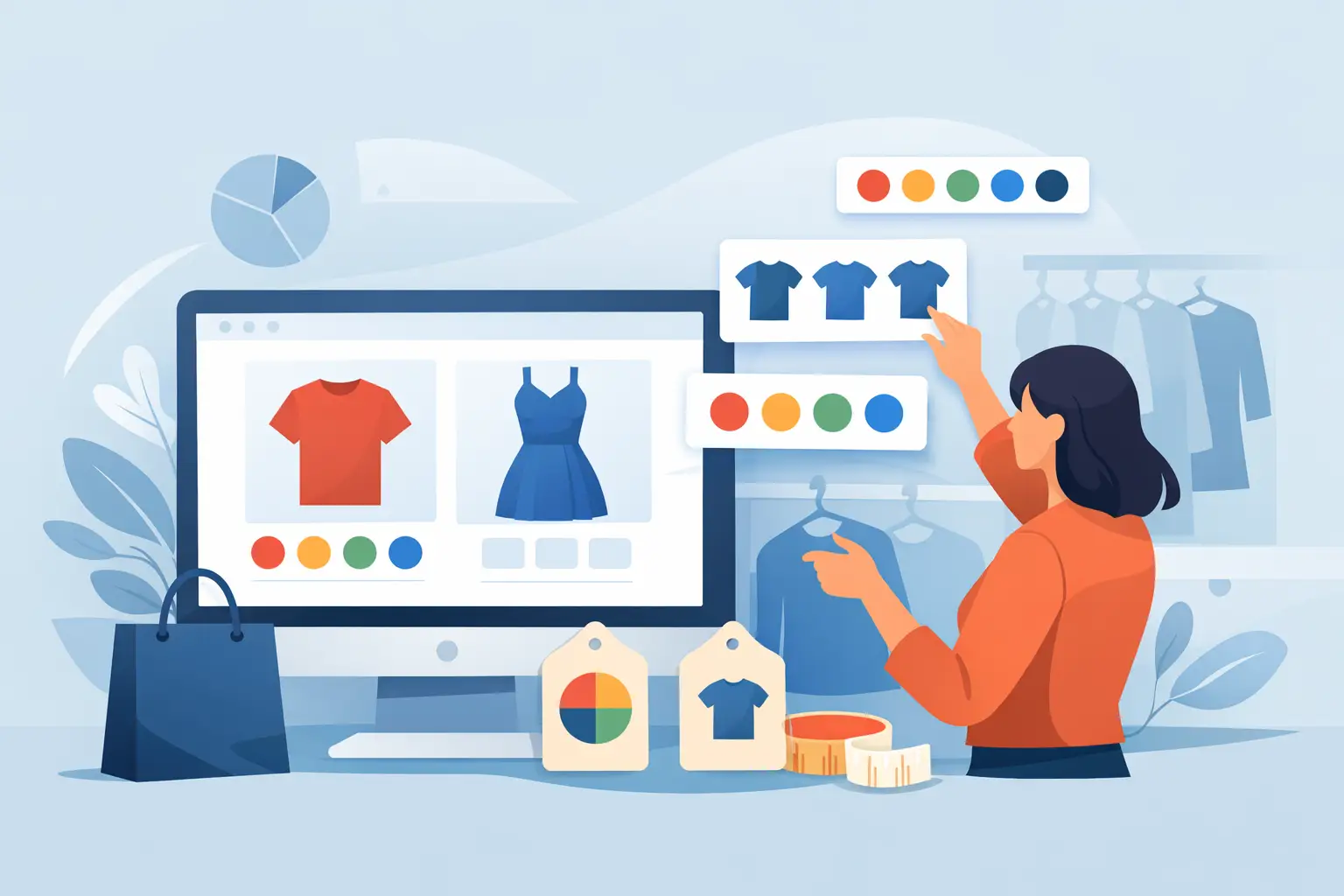 Sistema para loja de roupas com controle de cor e tamanho